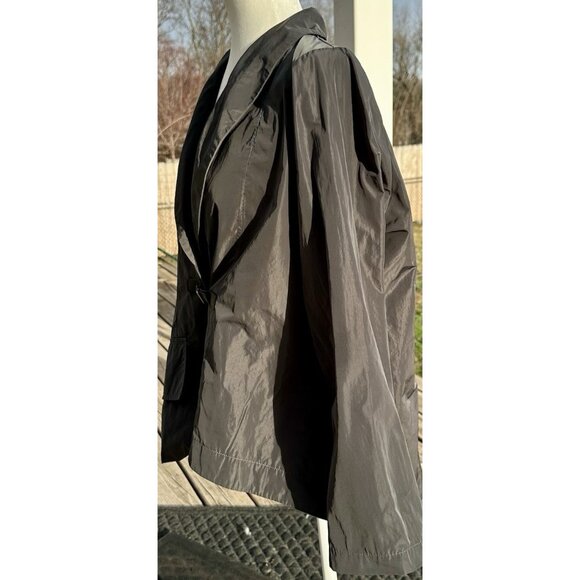 SUN KIM Vienna Parachute Jacket Sz Med Blk Lightweight Blazer Career Office Goth - Picture 3 of 9